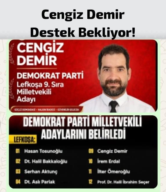 Kıbrıs Milletvekili Adayı Cengiz Demir ile Röpprtaj